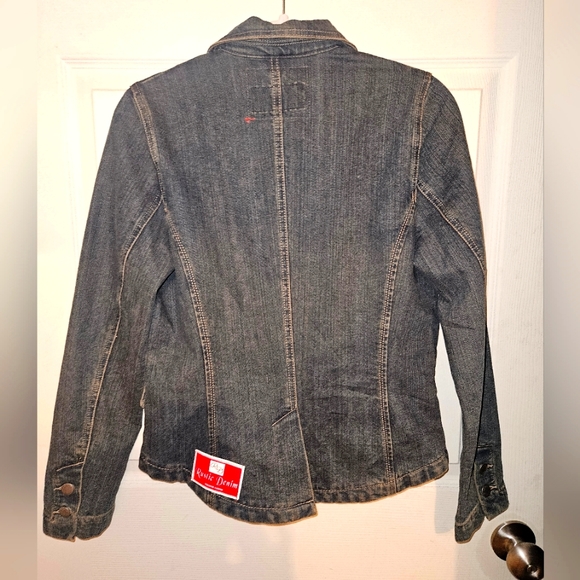 Rustic Denim Vintage Look button up Jean Jacket Size Large NWT 🐕 - Picture 2 of 5